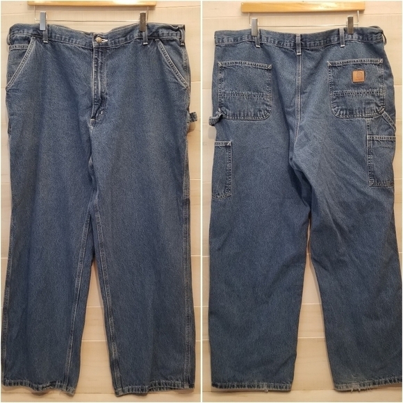 {42x30} Carhartt Men's Original Loose Fit Carpenter Denim Jeans Work Farm